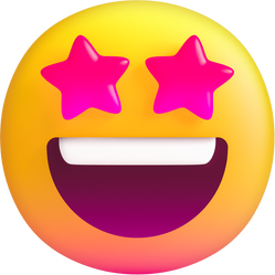 3D Stylized Starstruck Emoji